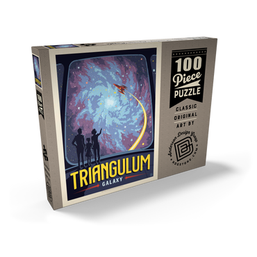 Darstellung des Puzzle Motivs Triangulum Galaxy, Vintage Poster 100 Puzzle Schachtel Ansicht2