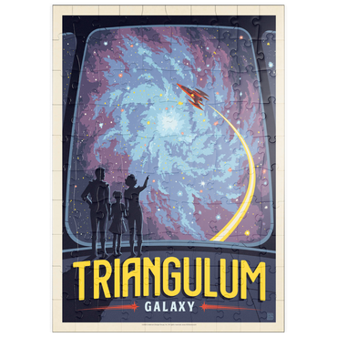Darstellung des Puzzle Motivs puzzleplate Triangulum Galaxy, Vintage Poster 100 Puzzle