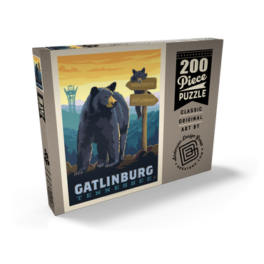 Darstellung des Puzzle Motivs Gatlinburg, Tennessee: Anakeesta Signpost, Vintage Poster 200 Puzzle Schachtel Ansicht2