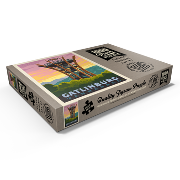 Darstellung des Puzzle Motivs Gatlinburg, Tennessee: Anakeesta Tower, Vintage Poster 1000 Puzzle Schachtel Ansicht1