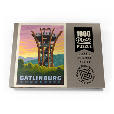 Darstellung des Puzzle Motivs Gatlinburg, Tennessee: Anakeesta Tower, Vintage Poster 1000 Puzzle Schachtel Ansicht3