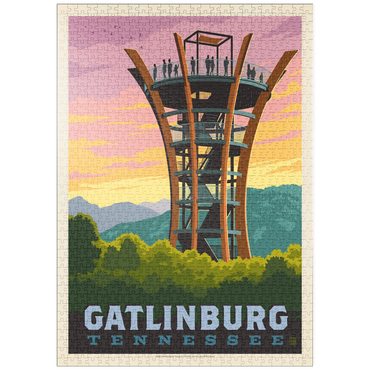 Darstellung des Puzzle Motivs puzzleplate Gatlinburg, Tennessee: Anakeesta Tower, Vintage Poster 1000 Puzzle