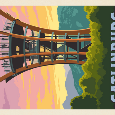 Darstellung des Puzzle Motivs Gatlinburg, Tennessee: Anakeesta Tower, Vintage Poster 1000 Puzzle 3D Modell