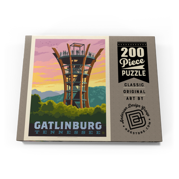 Darstellung des Puzzle Motivs Gatlinburg, Tennessee: Anakeesta Tower, Vintage Poster 200 Puzzle Schachtel Ansicht3
