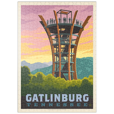Darstellung des Puzzle Motivs puzzleplate Gatlinburg, Tennessee: Anakeesta Tower, Vintage Poster 500 Puzzle
