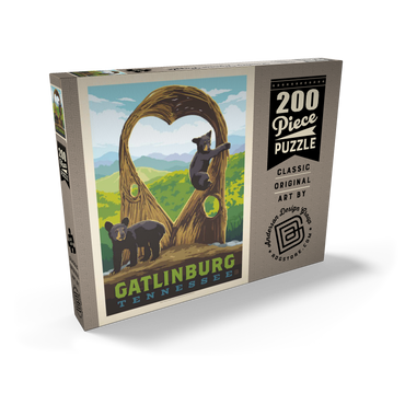 Darstellung des Puzzle Motivs Gatlinburg, Tennessee: Anakeesta Twigloo Cubs, Vintage Poster 200 Puzzle Schachtel Ansicht2
