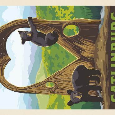 Darstellung des Puzzle Motivs Gatlinburg, Tennessee: Anakeesta Twigloo Cubs, Vintage Poster 200 Puzzle 3D Modell