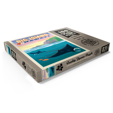 Darstellung des Puzzle Motivs Hawaii: Big Island (Manta Rays), Vintage Poster 100 Puzzle Schachtel Ansicht1