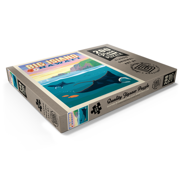Darstellung des Puzzle Motivs Hawaii: Big Island (Manta Rays), Vintage Poster 200 Puzzle Schachtel Ansicht1