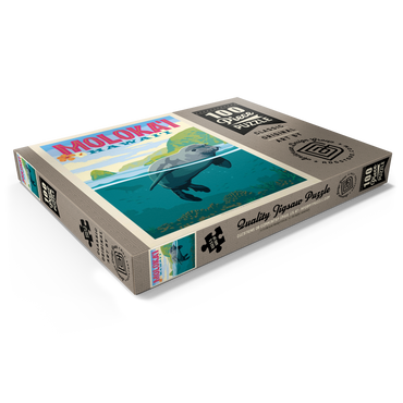 Darstellung des Puzzle Motivs Hawaii: Moloka'i (Monk Seal), Vintage Poster 100 Puzzle Schachtel Ansicht1