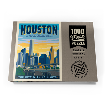 Darstellung des Puzzle Motivs Houston, Texas: City With No Limits, Vintage Poster 1000 Puzzle Schachtel Ansicht3