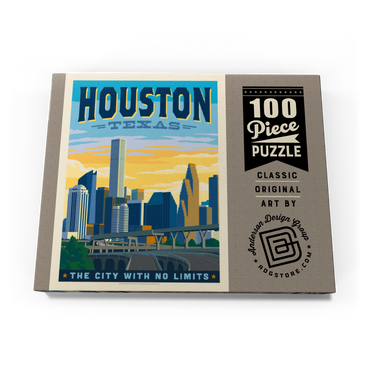 Darstellung des Puzzle Motivs Houston, Texas: City With No Limits, Vintage Poster 100 Puzzle Schachtel Ansicht3