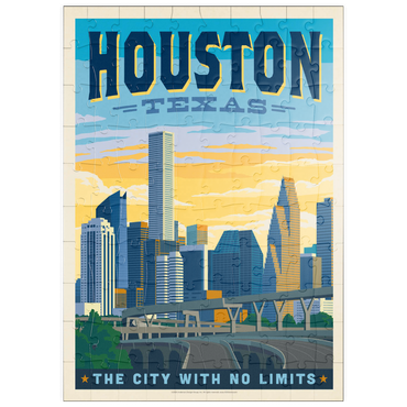 Darstellung des Puzzle Motivs puzzleplate Houston, Texas: City With No Limits, Vintage Poster 100 Puzzle