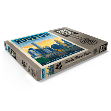 Darstellung des Puzzle Motivs Houston, Texas: City With No Limits, Vintage Poster 200 Puzzle Schachtel Ansicht1