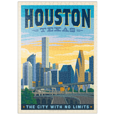 Darstellung des Puzzle Motivs puzzleplate Houston, Texas: City With No Limits, Vintage Poster 500 Puzzle