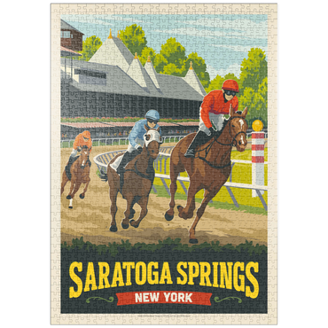 Darstellung des Puzzle Motivs puzzleplate Saratoga Springs, New York, Vintage Poster 1000 Puzzle