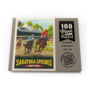 Darstellung des Puzzle Motivs Saratoga Springs, New York, Vintage Poster 100 Puzzle Schachtel Ansicht3