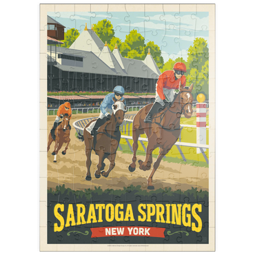Darstellung des Puzzle Motivs puzzleplate Saratoga Springs, New York, Vintage Poster 100 Puzzle