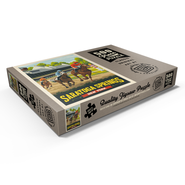 Darstellung des Puzzle Motivs Saratoga Springs, New York, Vintage Poster 500 Puzzle Schachtel Ansicht1