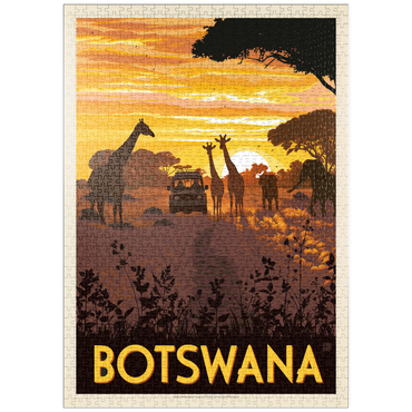Darstellung des Puzzle Motivs puzzleplate Botswana, Africa, Vintage Poster 1000 Puzzle
