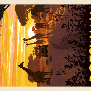 Darstellung des Puzzle Motivs Botswana, Africa, Vintage Poster 1000 Puzzle 3D Modell