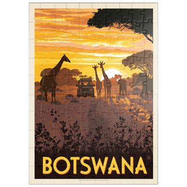 Darstellung des Puzzle Motivs puzzleplate Botswana, Africa, Vintage Poster 100 Puzzle