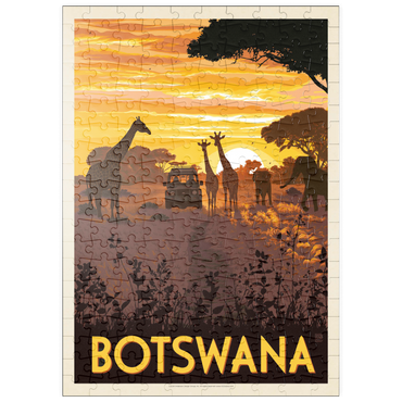 Darstellung des Puzzle Motivs puzzleplate Botswana, Africa, Vintage Poster 200 Puzzle