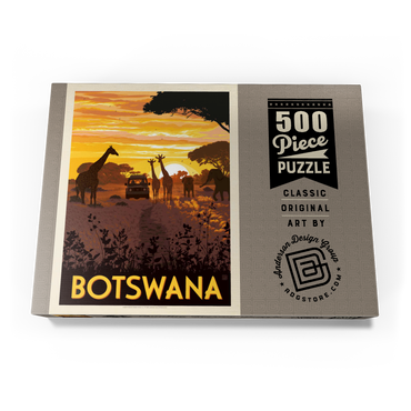 Darstellung des Puzzle Motivs Botswana, Africa, Vintage Poster 500 Puzzle Schachtel Ansicht3