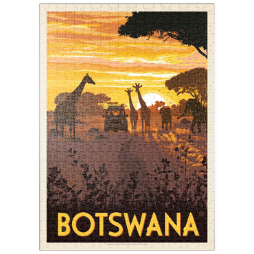 Darstellung des Puzzle Motivs puzzleplate Botswana, Africa, Vintage Poster 500 Puzzle