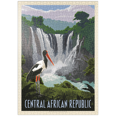 Darstellung des Puzzle Motivs puzzleplate Central African Republic, Vintage Poster 1000 Puzzle