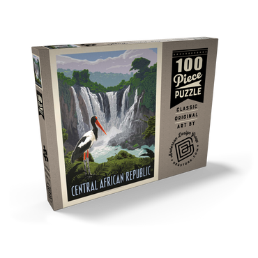 Darstellung des Puzzle Motivs Central African Republic, Vintage Poster 100 Puzzle Schachtel Ansicht2