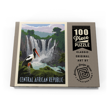 Darstellung des Puzzle Motivs Central African Republic, Vintage Poster 100 Puzzle Schachtel Ansicht3