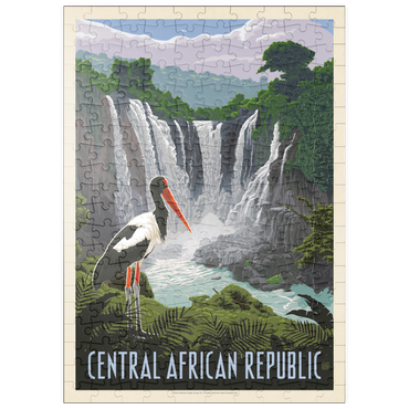 Darstellung des Puzzle Motivs puzzleplate Central African Republic, Vintage Poster 200 Puzzle