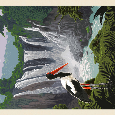 Darstellung des Puzzle Motivs Central African Republic, Vintage Poster 200 Puzzle 3D Modell