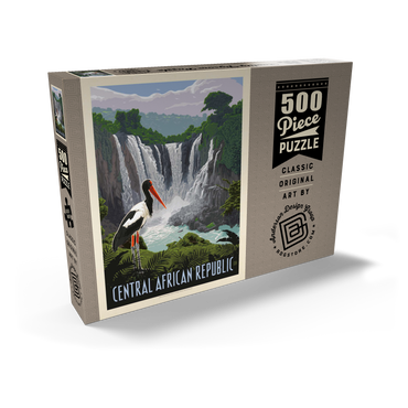 Darstellung des Puzzle Motivs Central African Republic, Vintage Poster 500 Puzzle Schachtel Ansicht2
