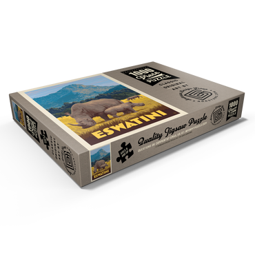 Darstellung des Puzzle Motivs Eswatini, Africa, Vintage Poster 1000 Puzzle Schachtel Ansicht1