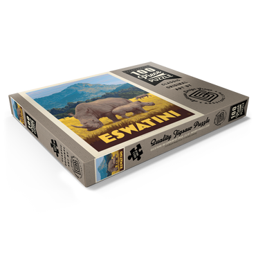 Darstellung des Puzzle Motivs Eswatini, Africa, Vintage Poster 100 Puzzle Schachtel Ansicht1