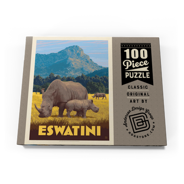 Darstellung des Puzzle Motivs Eswatini, Africa, Vintage Poster 100 Puzzle Schachtel Ansicht3