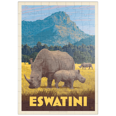 Darstellung des Puzzle Motivs puzzleplate Eswatini, Africa, Vintage Poster 100 Puzzle