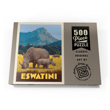 Darstellung des Puzzle Motivs Eswatini, Africa, Vintage Poster 500 Puzzle Schachtel Ansicht3