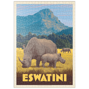 Darstellung des Puzzle Motivs puzzleplate Eswatini, Africa, Vintage Poster 500 Puzzle