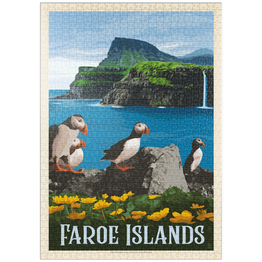 Darstellung des Puzzle Motivs puzzleplate Faroe Islands, Vintage Poster 1000 Puzzle