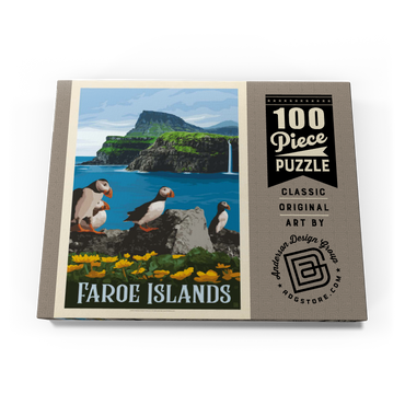 Darstellung des Puzzle Motivs Faroe Islands, Vintage Poster 100 Puzzle Schachtel Ansicht3