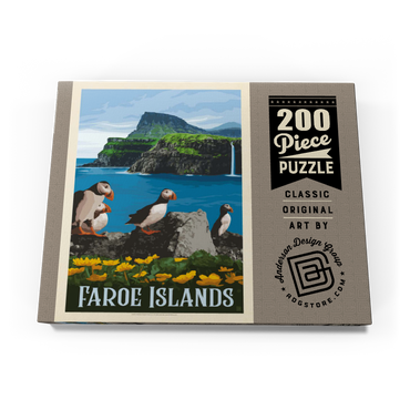 Darstellung des Puzzle Motivs Faroe Islands, Vintage Poster 200 Puzzle Schachtel Ansicht3