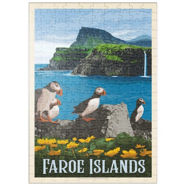 Darstellung des Puzzle Motivs puzzleplate Faroe Islands, Vintage Poster 200 Puzzle
