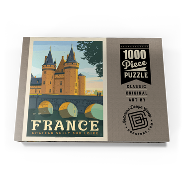 Darstellung des Puzzle Motivs France: Loire Valley, Vintage Poster 1000 Puzzle Schachtel Ansicht3