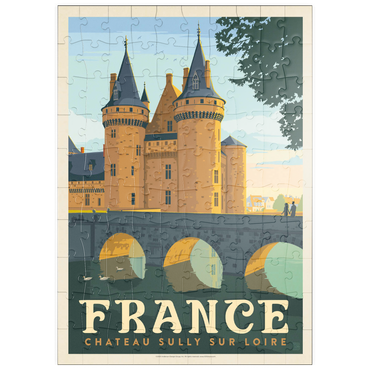Darstellung des Puzzle Motivs puzzleplate France: Loire Valley, Vintage Poster 100 Puzzle