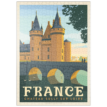 Darstellung des Puzzle Motivs puzzleplate France: Loire Valley, Vintage Poster 500 Puzzle