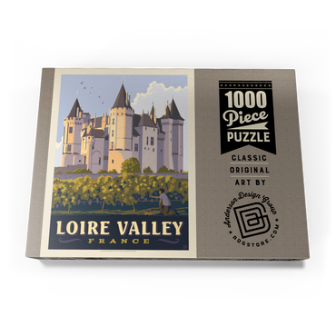 Darstellung des Puzzle Motivs France: Loire Valley, Château de Saumur, Vintage Poster 1000 Puzzle Schachtel Ansicht3