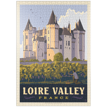 Darstellung des Puzzle Motivs puzzleplate France: Loire Valley, Château de Saumur, Vintage Poster 1000 Puzzle